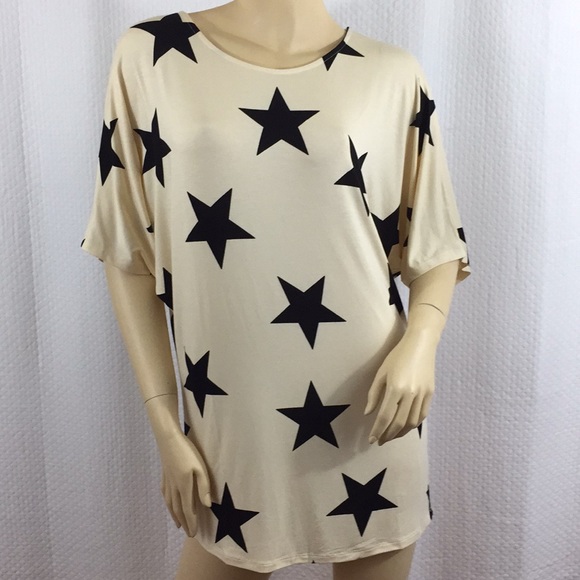 4th of July Agnes & Dora Dolman Black Stars tunic! - Picture 2 of 8